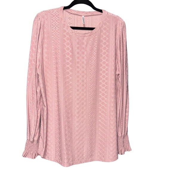Pink Relaxed Smocked Blouse - Picture 1 of 5